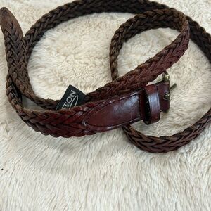 Brighton Men’s Brown Braided Leather Belt Size 40